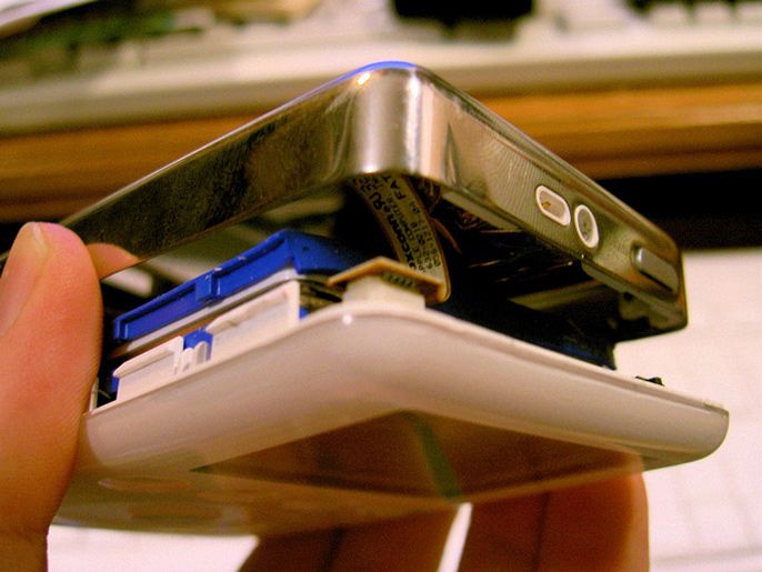 ipod with case opened